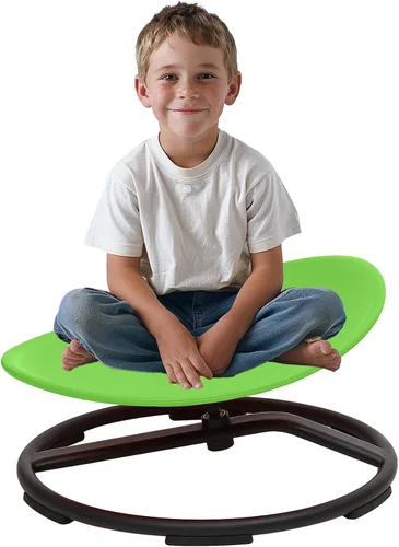 Miniatura 10 de Silla giratoria sensorial para niños autistas, silla giratoria sensorial, juguete para sentarse y girar para equilibrio y coordinación, asiento Azul