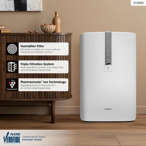 Miniatura 2 de Sharp KC-850U, purificador de aire Plasmacluster con función humidificadora