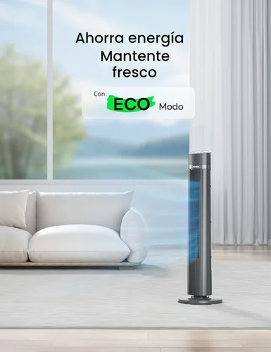 Miniatura 8 de PELONIS Ventilador de torre sin aspas de 40 pulgadas para dormitorio, ventilador de pie con control remoto, 26 pies/s, oscilación de 90°, 3 ajustes
