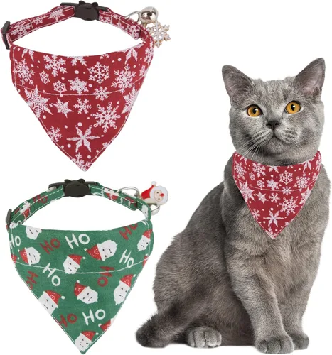 Miniatura 9 de ADOGGYGO Collares de gato con bandera americana separables con bandana extraíble, collar de bandana ajustable del 4 de julio para gatos y gatitos