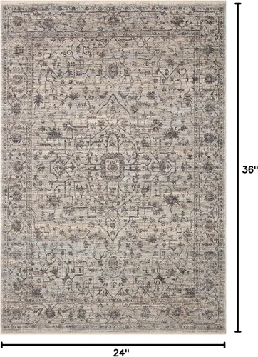 Miniatura 2 de Loloi II Sorrento Collection SOR-01 - Alfombra decorativa, 2'-0" x 3'-0", Mist/Carbón Niebla / Carbón vegetal