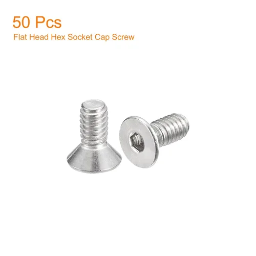 Miniatura 3 de uxcell tornillos de cabeza avellanada plana #8-32x3/8, 50 piezas de tornillos de cabeza plana con rosca completa de acero inoxidable 304, pernos
