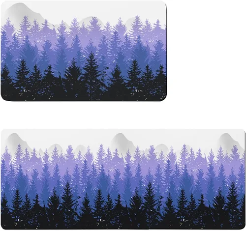 Tapete de baño de bosque negro morado para bañera, antideslizante, de secado rápido y absorbente, de tierra de diatomeas, para fregadero de cocina,