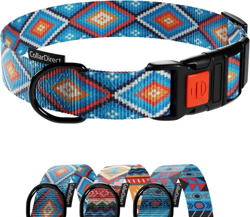 Miniatura 21 de CollarDirect Collar reflectante para perro o cachorro pequeño, mediano y grande con hebilla de liberación rápida, para machos y hembras, nailon Rojo