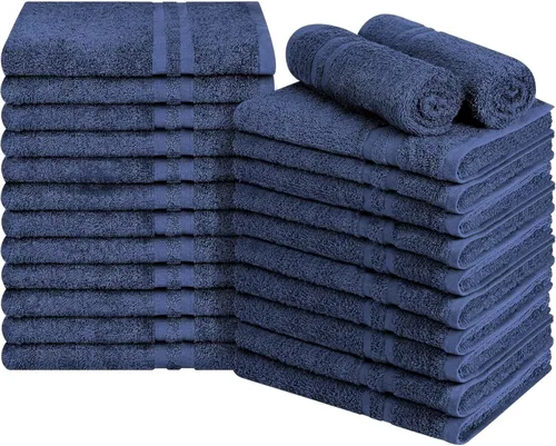 Miniatura 7 de Paquete de 24 toallas de mano de alta calidad, 100% algodón, suaves y altamente absorbentes, 16 x 27 pulgadas, toallas negras a granel para baño
