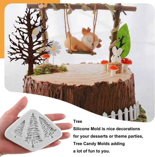Miniatura 4 de Sijiangmold Molde de silicona para pastel de árbol de Navidad para decoración de pasteles de Navidad, decoración de cupcakes, caramelo de chocolate