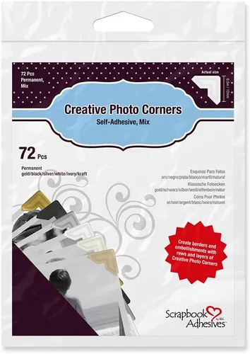 Miniatura 6 de SCRAPBOOK ADHESIVES BY 3L - Esquinas autoadhesivas de papel fotográfico, color blanco, paquete de 108