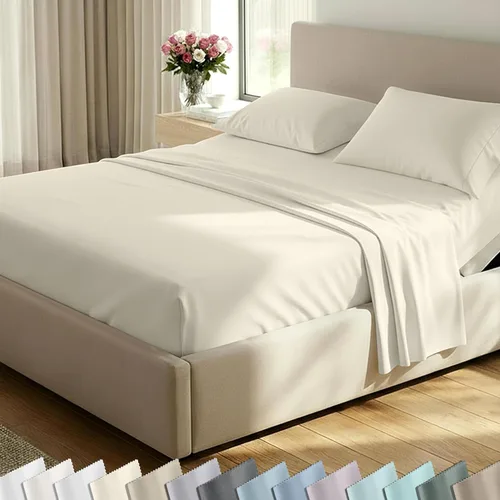 Miniatura 56 de California Design Den Juego de sábanas de lujo tamaño King - 100% algodón, 600 número de hilos, sábanas King de bolsillo profundo, ropa de cama