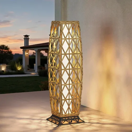 Miniatura 21 de Lámpara de pie para exteriores Grand Patio, lámpara de pie solar, resistente al agua, de mimbre, lámpara colgante para terraza, luces decorativas