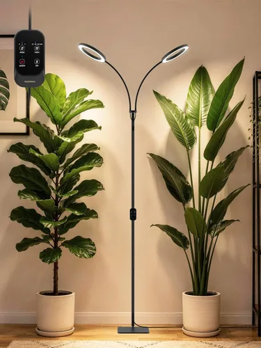 GLOWRIUM Luces de cultivo para plantas de interior, luz LED de espectro completo, atenuación continua, 3 modos de iluminación y altura ajustable,