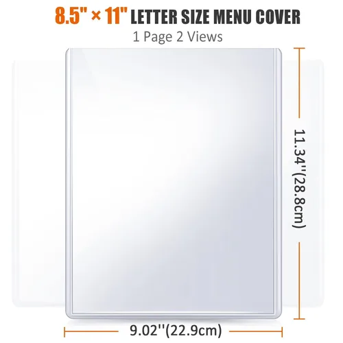 Miniatura 3 de Fundas de menú de 8.5 x 11, paquete de 18, 2 fundas para menú de restaurante, todas las fundas de menú de vinilo transparente, soporte para menú