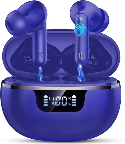 Miniatura 9 de Auriculares inalámbricos, auriculares Bluetooth 5.4 con graves estéreo, auriculares Bluetooth en el oído con cancelación de ruido y micrófono