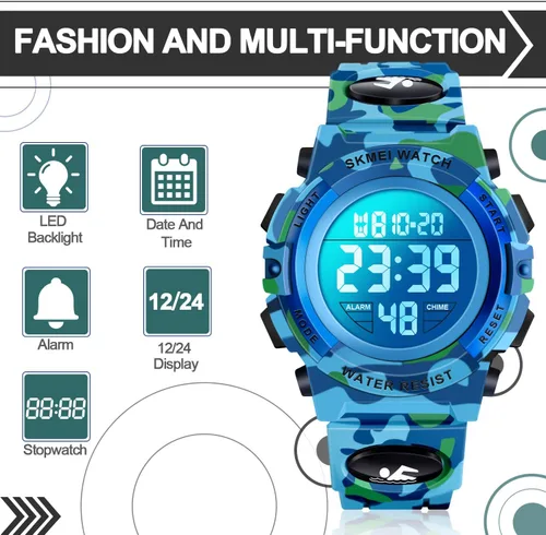 Miniatura 3 de ATIMO Reloj deportivo digital impermeable LED 50M para niños - Regalos para niños