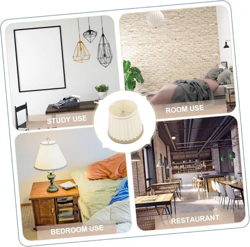 Miniatura 4 de Angoily Pantalla plisada de gasa para lámpara de repuesto, elegante accesorio para decoración de dormitorio y sala de estar, diseño suave e