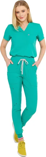 Miniatura 5 de Mediclo Sal Essential - Camiseta médica para mujer, respetuosa con el medio ambiente, sostenible, con cuello en V, bolsillo en el pecho, ropa
