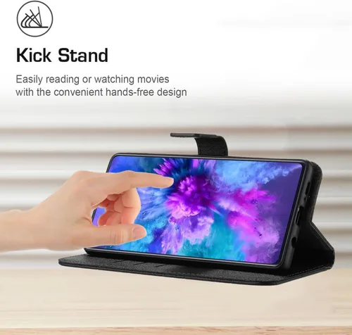 Miniatura 7 de Funda compatible con smartphone Aquos Wish1, compatible con teléfono inteligente Aquos Wish2 5G Kickstand Flip Card Slots PU Leather Phone Cover