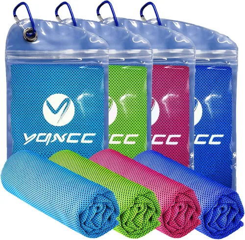 Miniatura 17 de YQXCC Toallas refrescantes Paquete de 4 unidades de 47 x 12 pulgadas Hielo fresco para cuello Microfibra suave transpirable para yoga, Gris