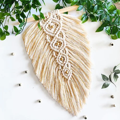 Miniatura 8 de BOCHIKNOT Cuerda de macramé metálica - 3 mm x 301,5 metros, hebra simple para colgar en la pared y colgar plantas - Oro metálico natural Dorado