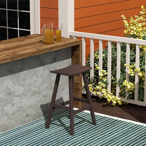 Miniatura 2 de HDPE Laguna Contempo Taburete de bar de 29", marrón oscuro