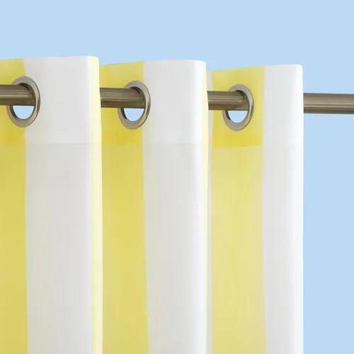 Miniatura 2 de Par de paneles de cortina con ojales Sun Zero Valencia estilo cabaña a rayas para interior/exterior con protección UV y eficiencia energética