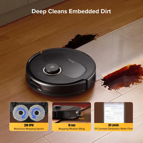 Miniatura 6 de roborock Qrevo S5V Robot Aspiradora y Trapeador, Trapeado de Borde FlexiArm, Succión de 12,000Pa, Sistema Dual Cero Enredos, Evitación Inteligente