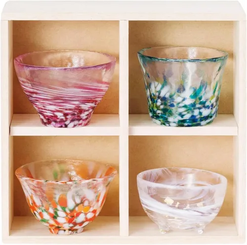 Miniatura 12 de Tazas de sake japonesas hechas a mano – Exquisita cristalería artesanal para sake frío y shochu, elegante vajilla para cualquier ocasión, fabricada