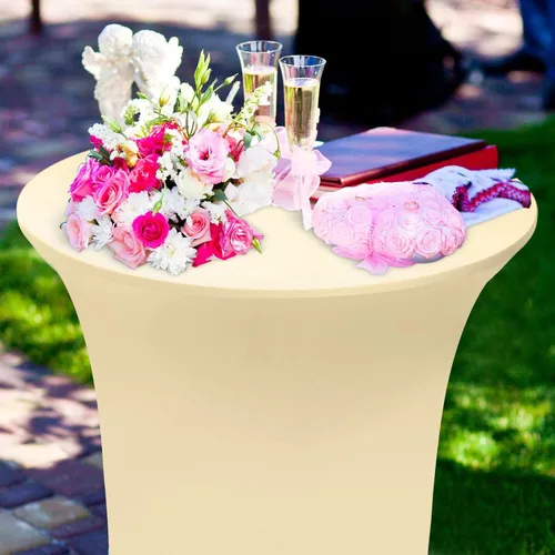 Miniatura 7 de Tegeme Paquete de 8 manteles redondos de elastano de 32 x 43 pulgadas, mantel cuadrado elástico ajustable para mesa, boda, pub, bar, banquete