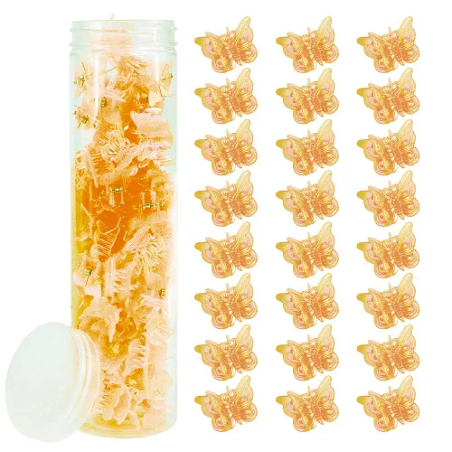 Miniatura 19 de AHONEY - 60 pinzas de mariposa mini para el cabello con caja de brillo, accesorios para el cabello estilo 90s Y2k para niñas y mujeres (Azul)