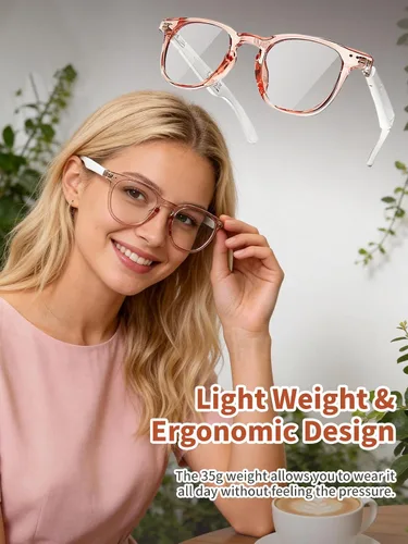 Miniatura 3 de Gafas Bluetooth para mujeres y hombres con Bluetooth 5.4, gafas de traducción con bloqueo de luz azul y lentes de cambio de color, asistente de voz