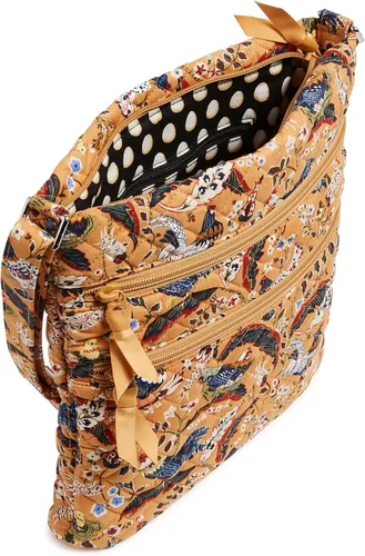 Miniatura 3 de Bolso cruzado hipster de algodón con triple cremallera para mujer