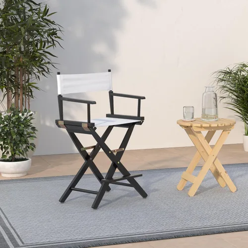 Miniatura 2 de Casual Home - Silla de director de 24 pulgadas, marco negro, con lienzo blanco, altura de mostrador