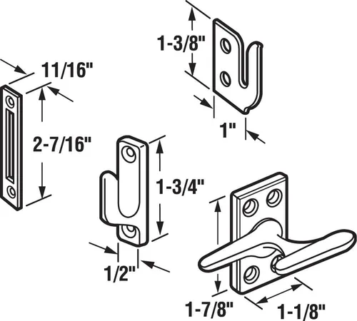 Miniatura 2 de Prime-Line H 3683 - Cerradura de ventana abatible de latón antiguo fundido a presión y acero de 1-7/8 pulgadas (paquete individual)
