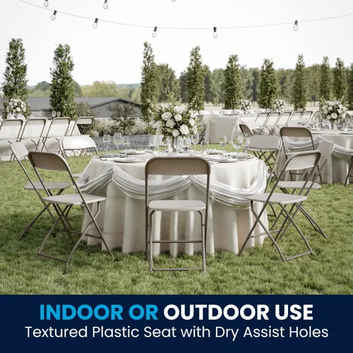 Miniatura 6 de Flash Furniture Hercules Series - Sillas plegables de plástico para fiestas y bodas, asientos apilables para eventos comerciales, juego de 10