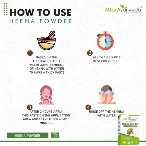 Miniatura 5 de Attar Ayurveda Polvo de henna natural para el color y el crecimiento del cabello, reduce la caída del cabello, 100% natural, sin conservantes