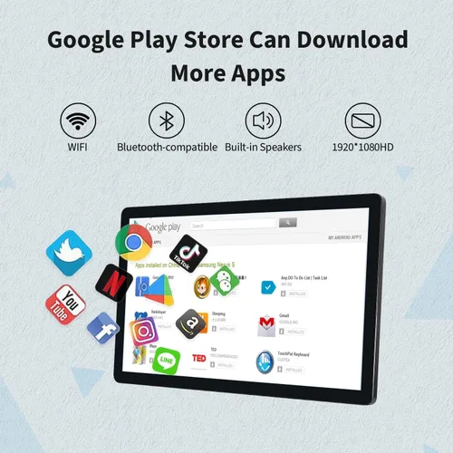 Miniatura 3 de Tablet con monitor de pantalla táctil Android 11 de 27 pulgadas, FHD 16:9 1080P, WiFi y BT, altavoces integrados, RK3568 4GB RAM y 32GB ROM, tablero