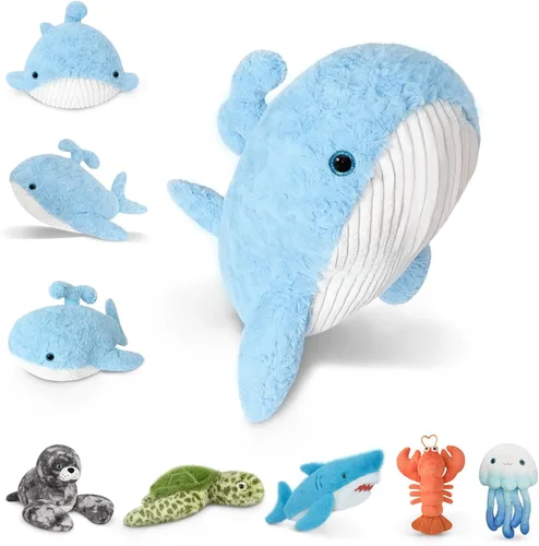 Miniatura 12 de Niuniu Daddy 23 pulgadas 3.3 libras de peluche con peso de medusa para niños y adultos, lindos animales de peluche con peso de medusa, almohada