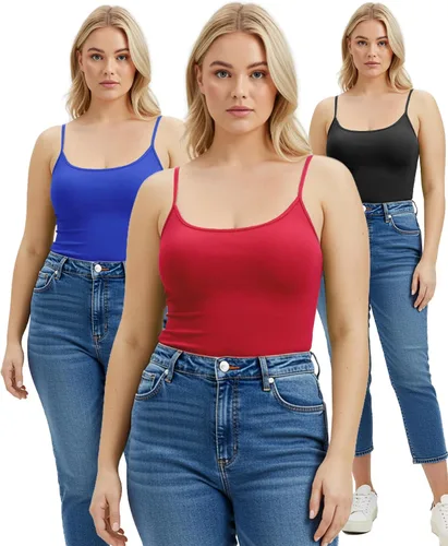 Miniatura 302 de Emmalise Camisola larga casual básica para mujer, con tirantes ajustables, top en capas