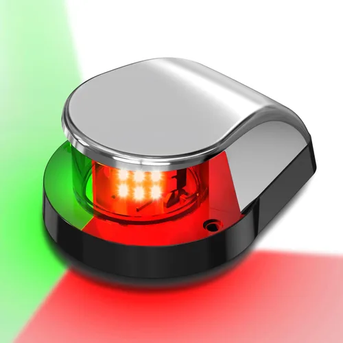Obcursco luces de navegación para barco, luces LED marinas rojas y verdes para la proa, IP67 impermeable, resistente a la oxidación, ideal para