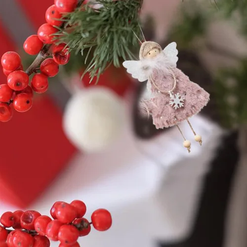 Miniatura 7 de FZBNSRKO 3 colgantes de muñeca de ángel, adornos de felpa de Navidad, adornos de ángel de felpa para fiesta de Navidad, Año Nuevo, cumpleaños, boda