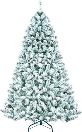 Miniatura 9 de Árbol de Navidad blanco de 4 pies, campo de nieve artificial, abeto Douglas, decoración de fiesta de Navidad, fácil de limpiar y montar, base