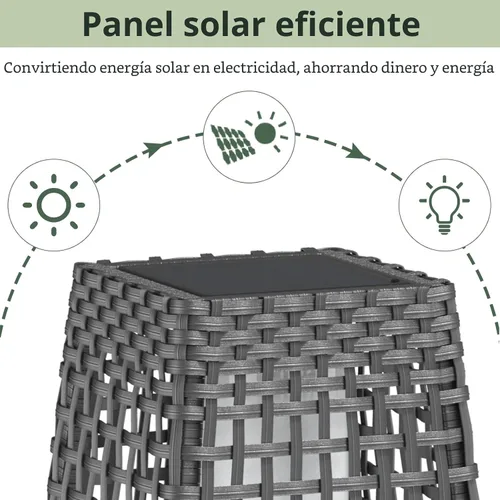 Miniatura 6 de Lámpara de pie para exteriores Grand Patio, lámpara de pie solar, resistente al agua, de mimbre, lámpara colgante para terraza, luces decorativas