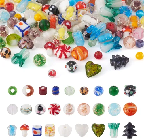 Miniatura 21 de Craftdady - Cuentas de vidrio soplado 2-2 colores mezclados