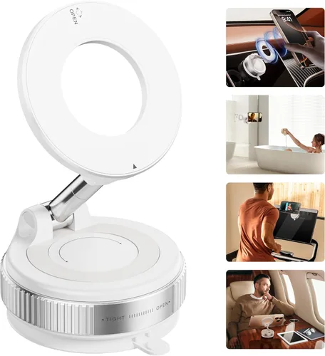 Miniatura 9 de REOKILY Soporte magnético de teléfono para automóvil mejorado al vacío 2026, reforzado en 360°, 96 libras, soporte de teléfono con ventosa ultra