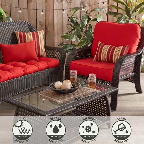 Miniatura 6 de Greendale Home Fashions Juego de cojines de asiento profundo para exterior de 2 piezas, Fuego
