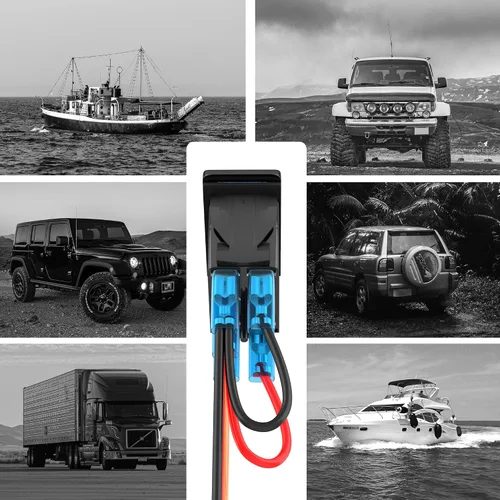 Miniatura 6 de RVBOATPAT Interruptor basculante de barco marino, 2 unidades, 12 V, 20 A, interruptor de barra de luz, luz LED azul, 5 pines, encendido y apagado