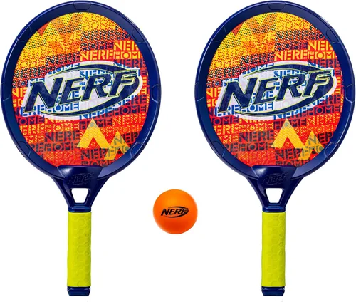Nerf Small Driveway Tennis Set for Kids - 2 Player Kids Tennis Set - Rackets and Foam Ball - Indoor + Outdoor - (2) Rackets + Foam Ball Included