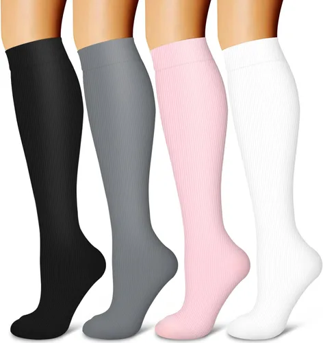 Miniatura 38 de Laite Hebe 4 pares de calcetines de compresión para mujeres y hombres, el mejor apoyo para enfermeras, correr, atletismo
