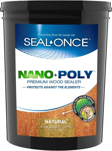 Miniatura 25 de Sellador Seal-Once Nano+Poly de madera penetrante con poliuretano, sellador impermeable de alta calidad, 1 galón, cedro bronce Sellador