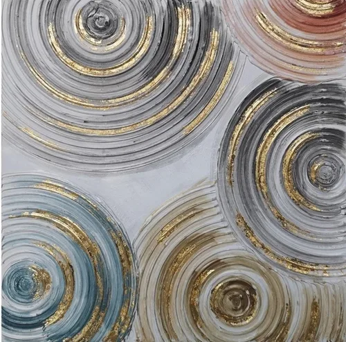 Victoria Bella ZN65A/B - Lienzo al óleo redondo de 16 x 16 pulgadas, barra de estiramiento, impresión de decoración de pared, impresión de arte