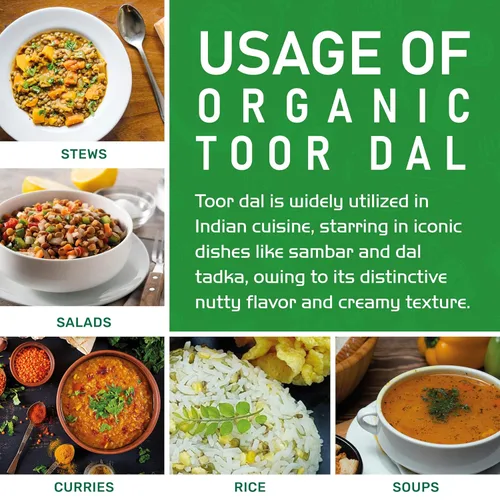 Miniatura 7 de Jiva Organic Toor Dal Kori, Unoily, Madhi Bolsa de 2 libras – Guisantes de paloma indios – Sin OMG, vegano